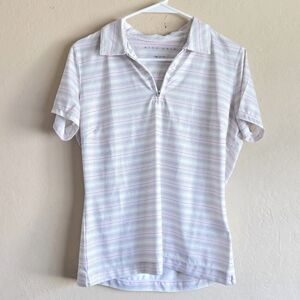 Nike golf women's quarter zip striped Short Sleeve Polo Shirt Active Wear Top